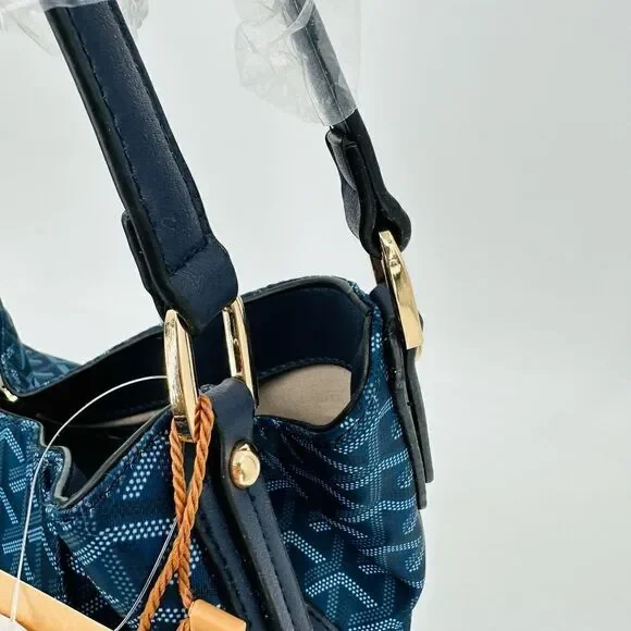 Seven Days Lifestyle & Dreams Vegan Leather BLUE Tote Large Handbag Pockets! NWT - Picture 8 of 16